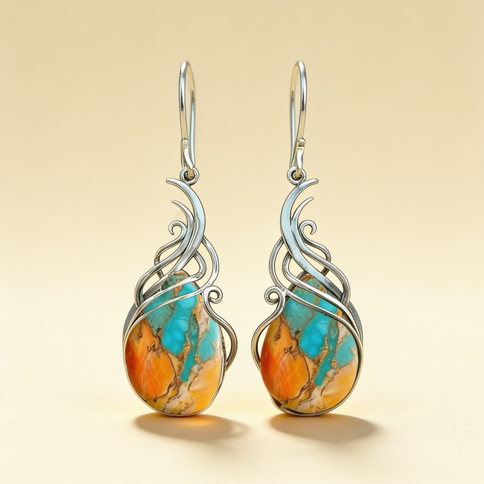 Elegant Dangle Earrings with Gemstone