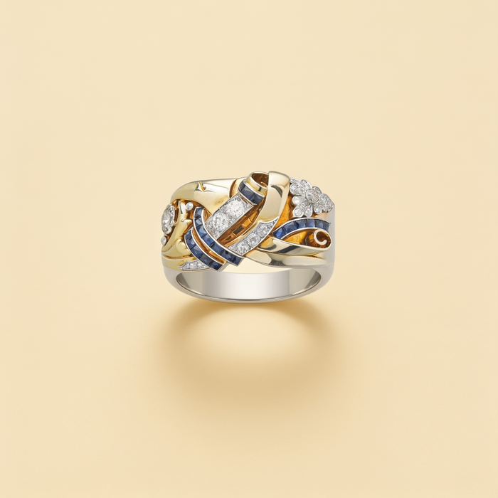 Vintage Gold Ring with Zircon
