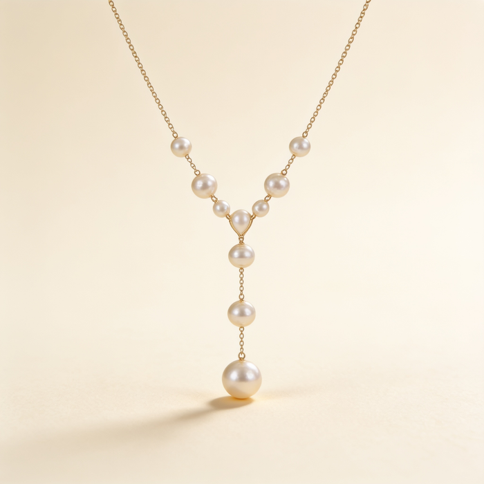 Elegant Vintage Necklace with Pendant and Pearls