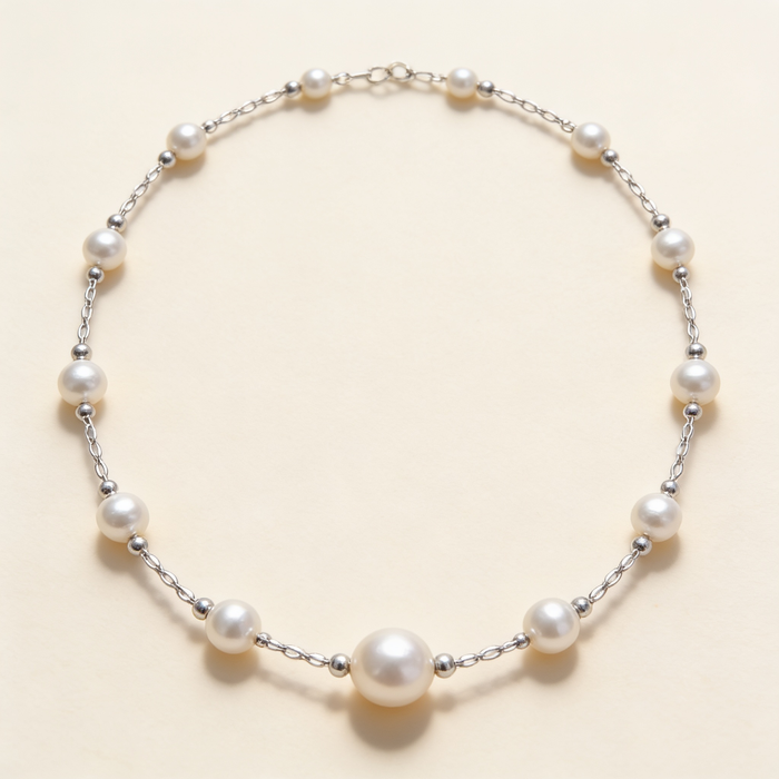 Elegant Sparkling Pearl Necklace
