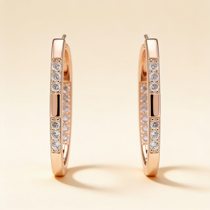Sophisticated Earrings with Zircon Stones