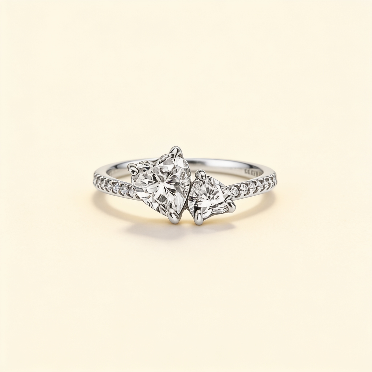 Double Heart Sparkling Ring
