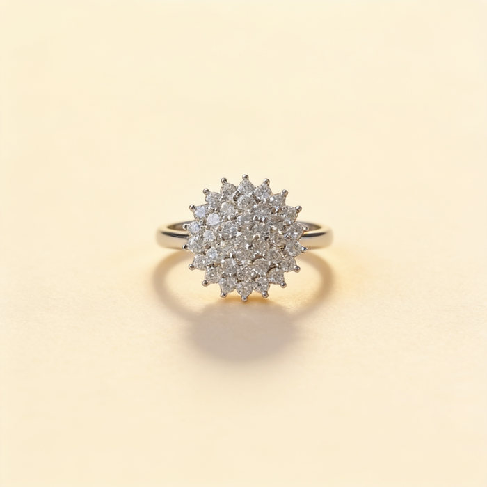 Crystal Cluster Halo Statement Ring