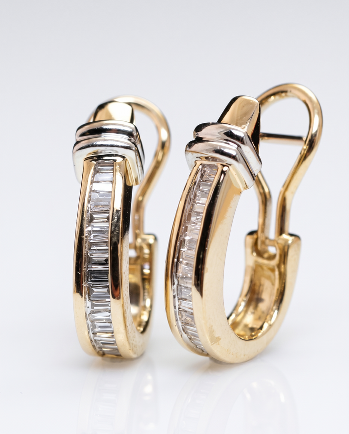 Vintage Gold and Diamond Earrings