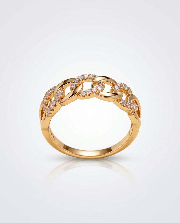 Chic Gold Chain-Link Ring