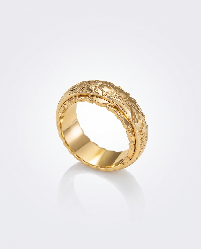 Antique-Inspired Gold Flower Ring