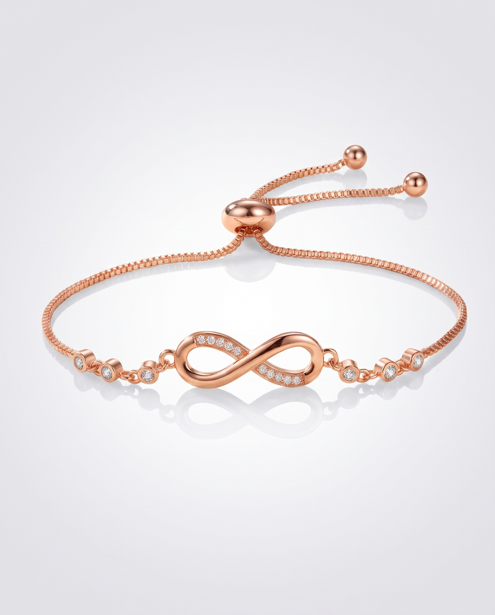 Chic Adjustable Rose Gold Infinity Bracelet