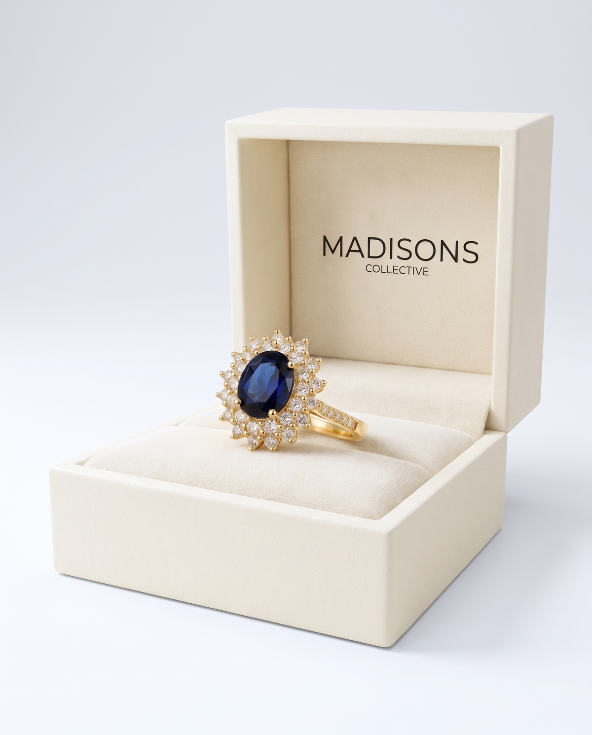 Elegant Sapphire Halo Ring