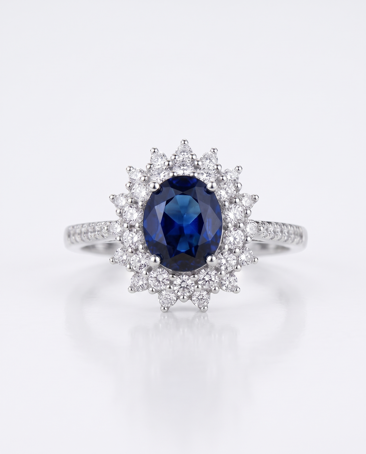 Elegant Sapphire Halo Ring