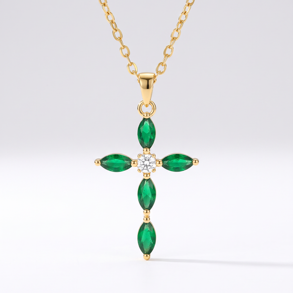 Elegant Emerald Marquise Necklace