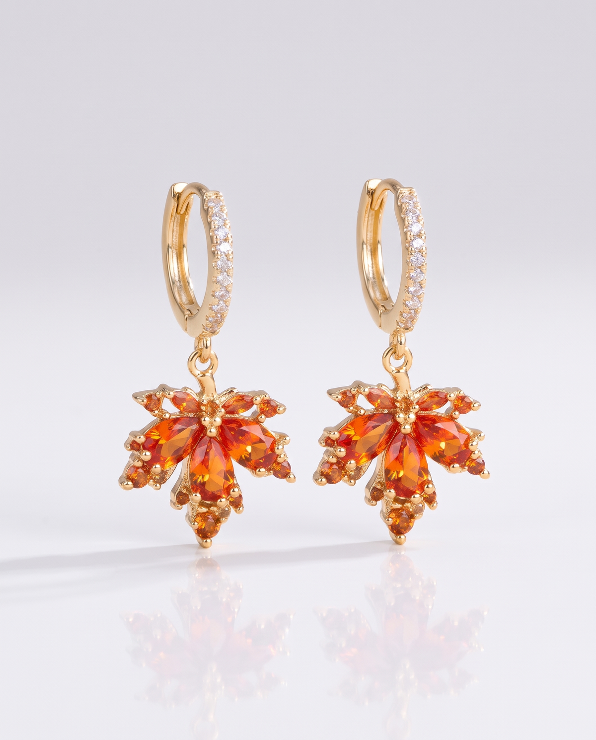 Gold Plated Maple Leaves Earrings