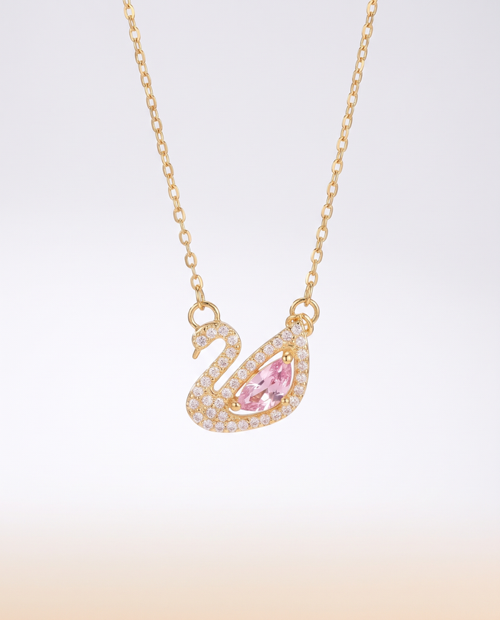 Colorful Crystal Swan Necklace