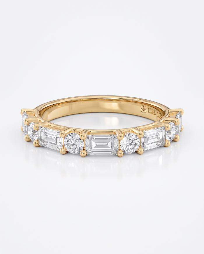 Della Half Eternity Alternating Diamond Band