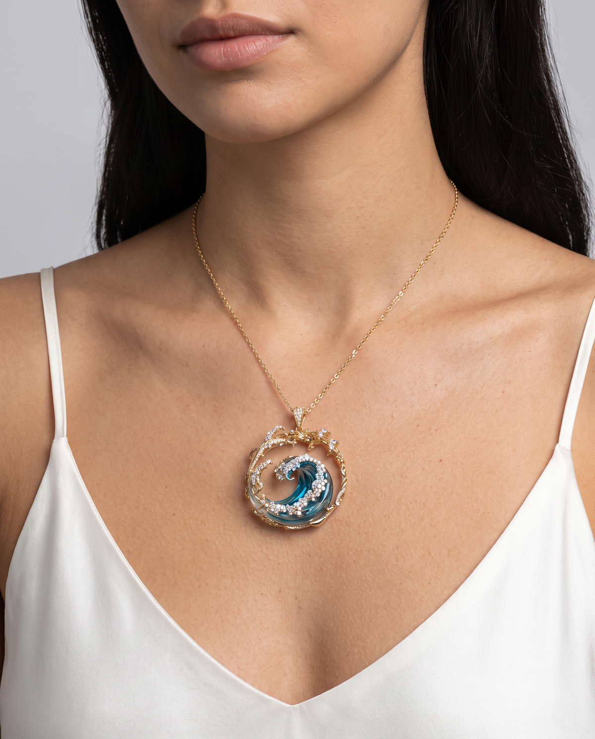 Elegant Ocean Pendant Necklace