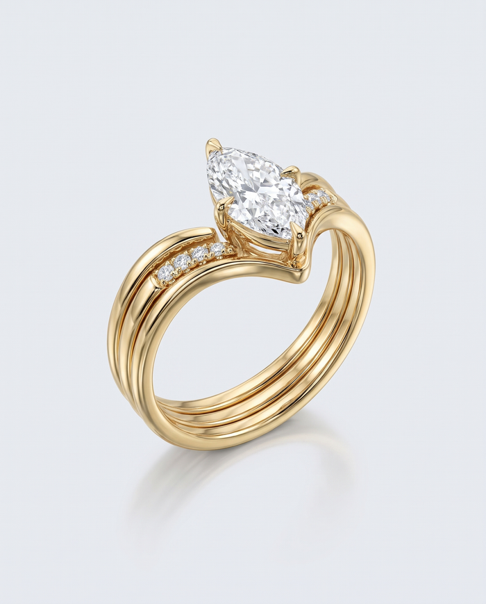 Marquise Cut Ring Set
