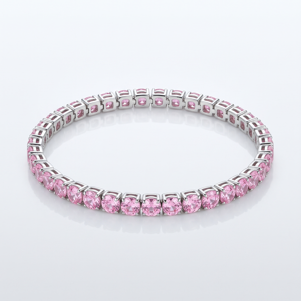 Pink Sapphire Tennis Bracelet
