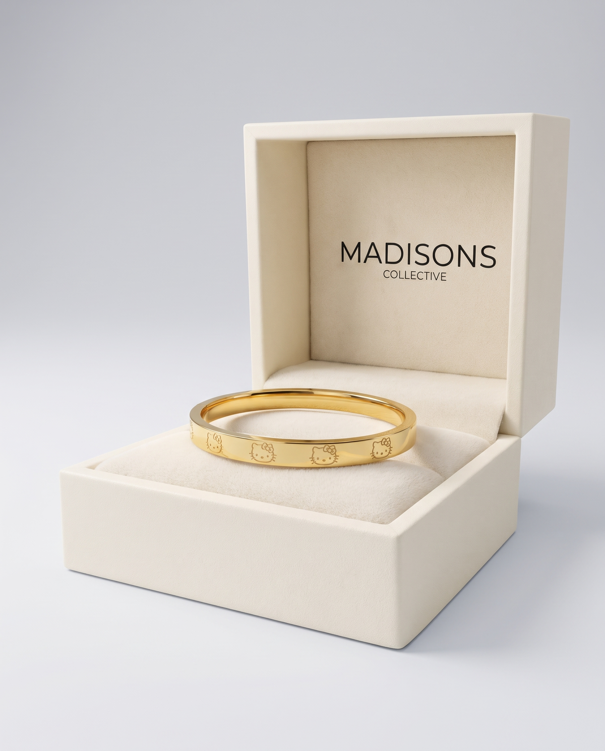Cute Gold Engraved Bangle Bracelet