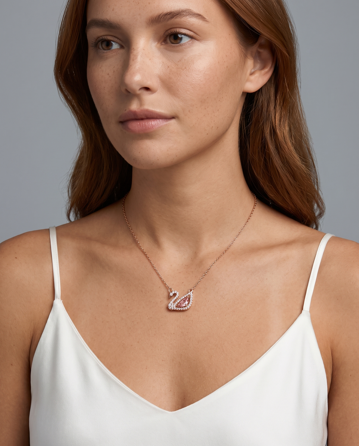 Dainty Rose Gold Swan Necklace