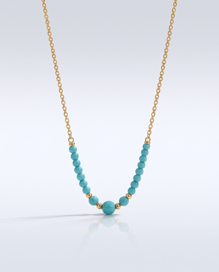 Radiant Gold Turquoise Chain Bracelet