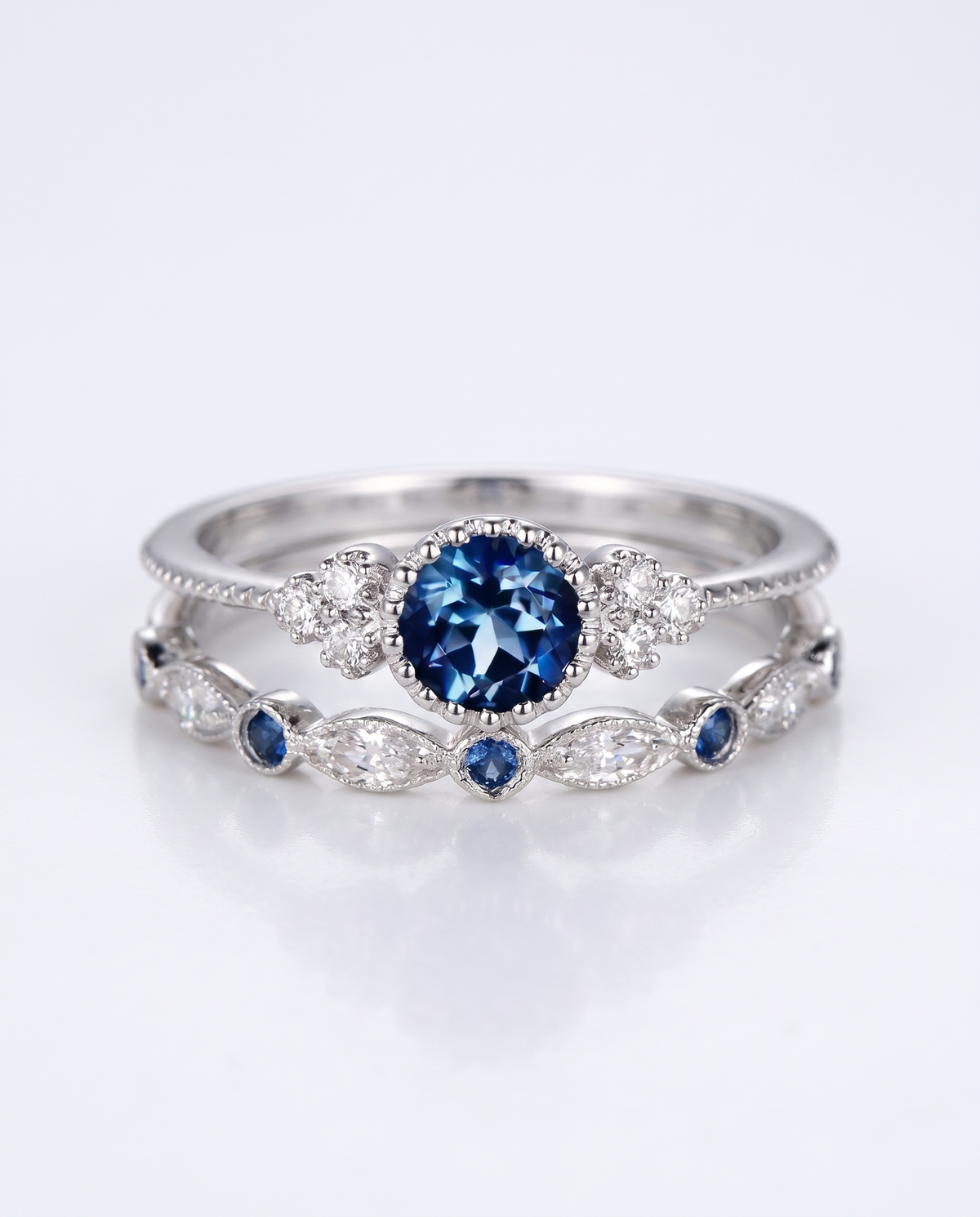 Elegant Sapphire Halo Ring