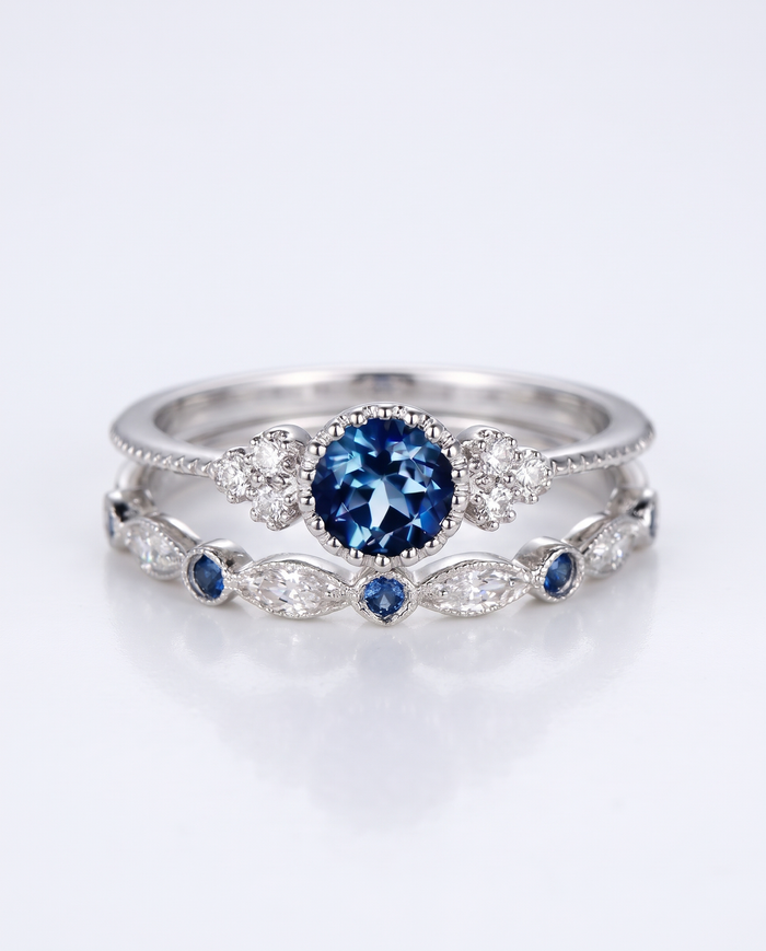 Elegant Sapphire Halo Ring