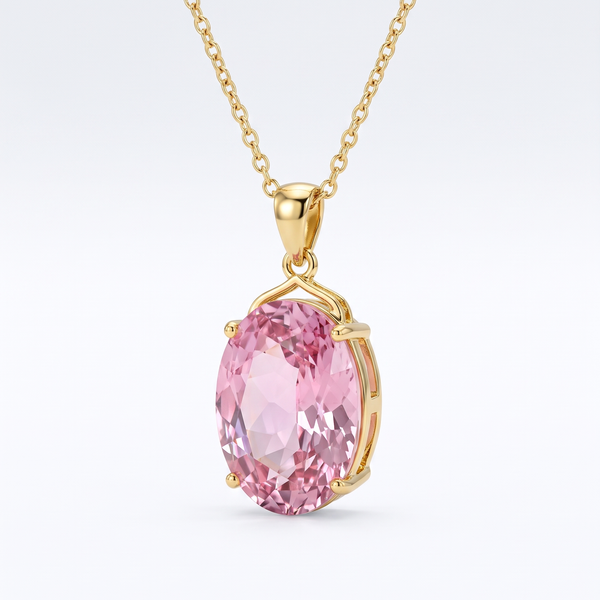 Pink Sapphire Imperial Oval Necklace