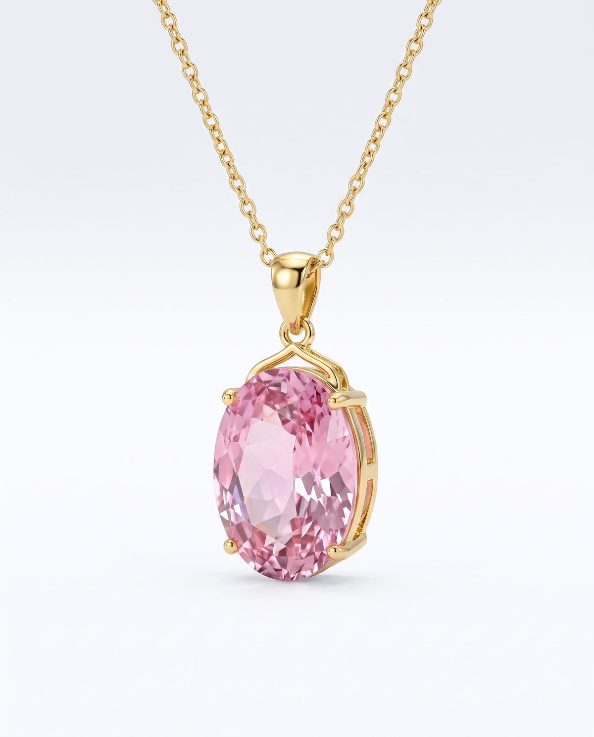 Pink Sapphire Imperial Oval Necklace