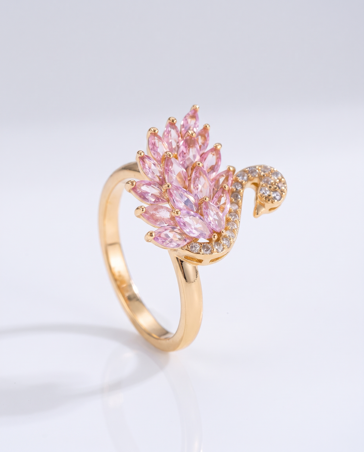 Vintage Crystal Swan Ring
