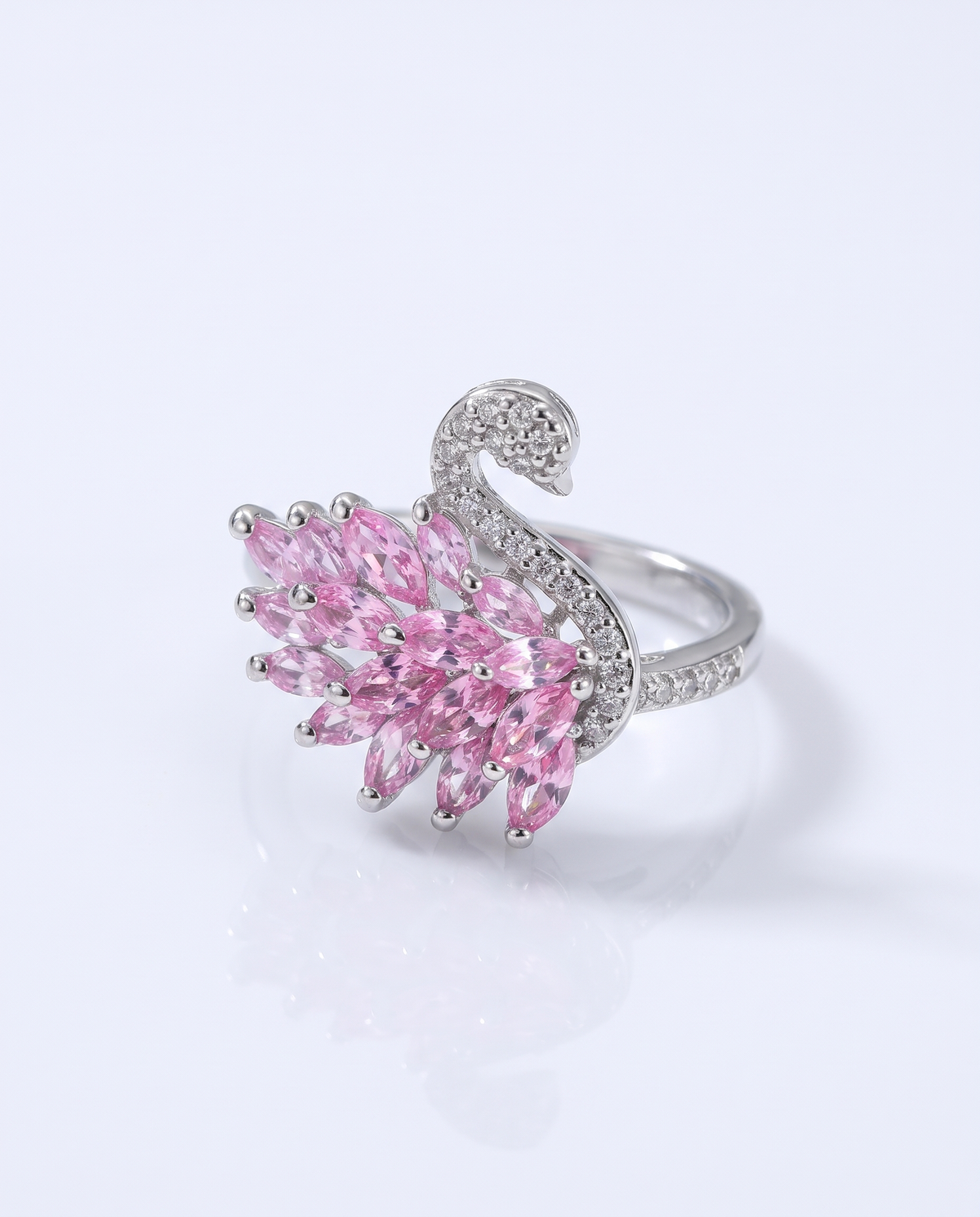 Vintage Crystal Swan Ring