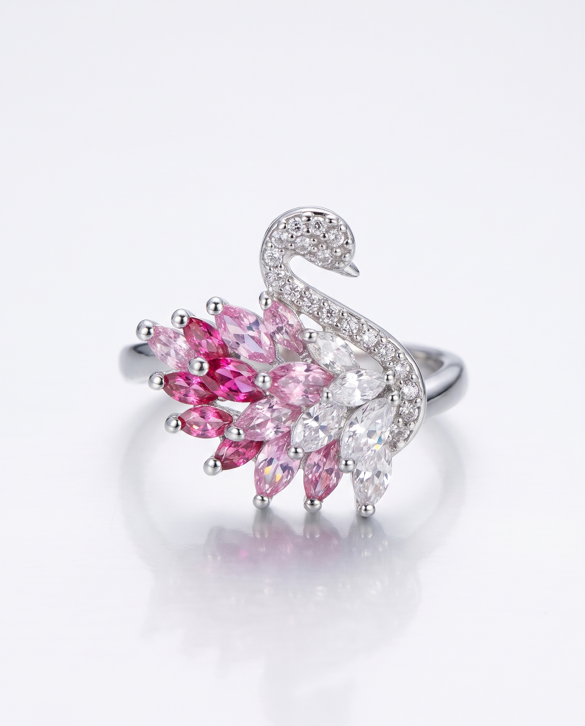 Vintage Crystal Swan Ring