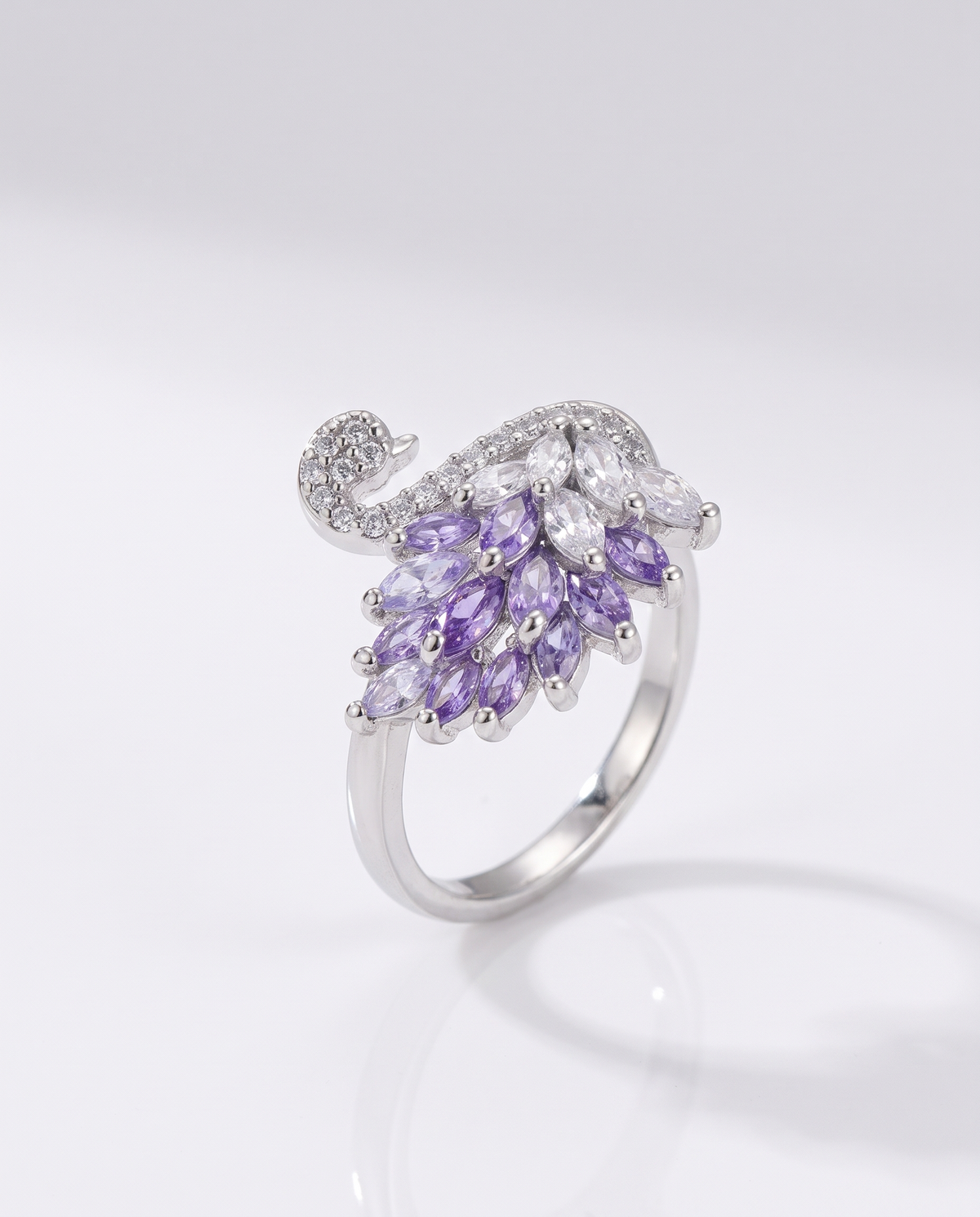 Vintage Crystal Swan Ring