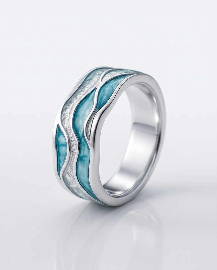 Ocean Wave Turquoise Ring