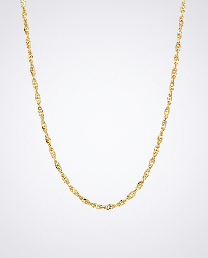 Italian 1.5mm 18kt Gold Over Sterling Adjustable Singapore-Chain Necklace