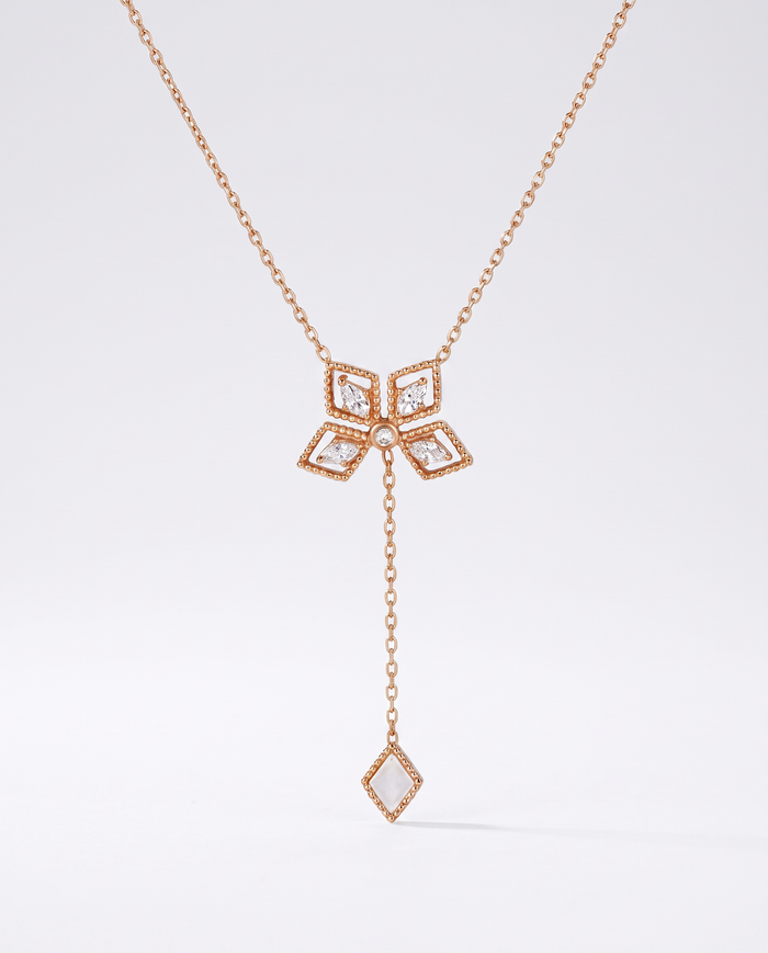 Floral Crystal Pendant Necklace