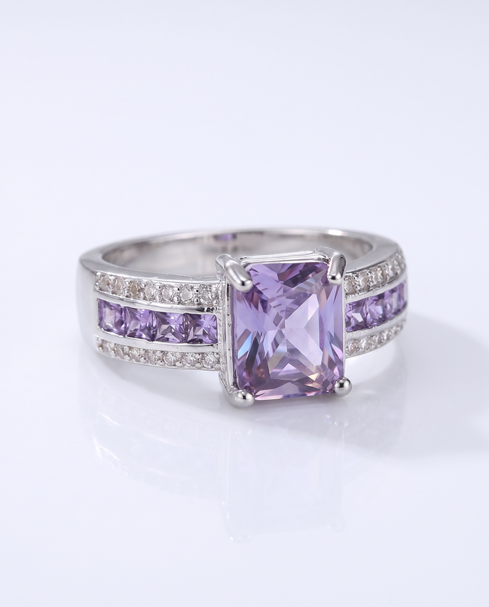 Elegant Amethyst Channel Ring