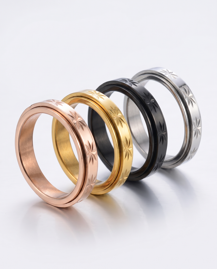 Dainty Fidget Spinner Stacking Band Ring