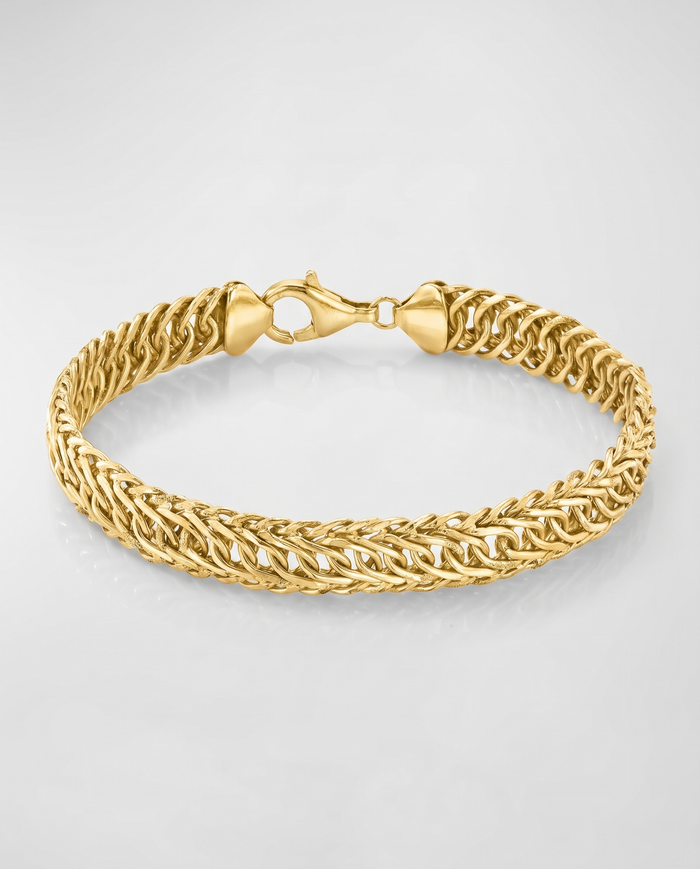 14kt Yellow Gold-Plated Cestina-Link Bracelet