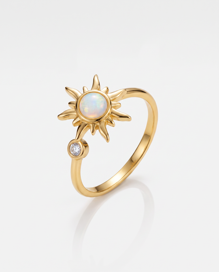 Opal Sun Fidget Spinner Ring