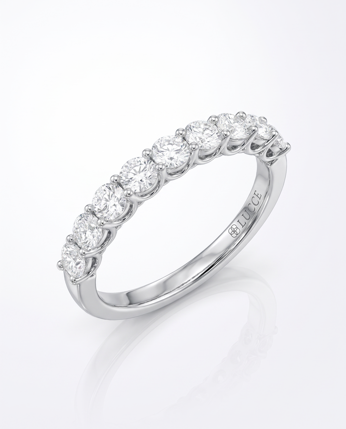 9-Stone Round Diamond Trellis Ring
