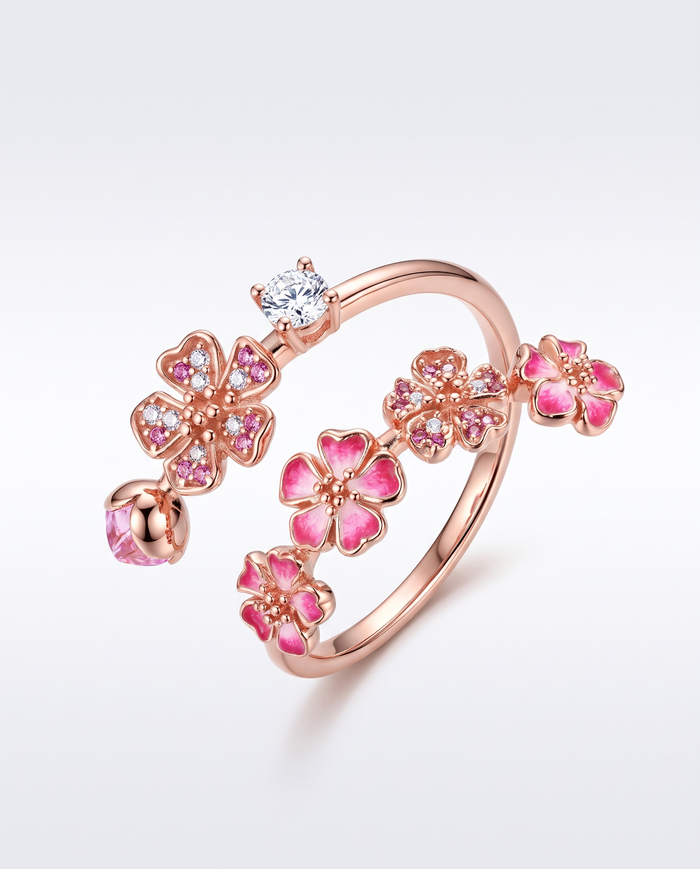 Rose Gold Peach Blossom Ring