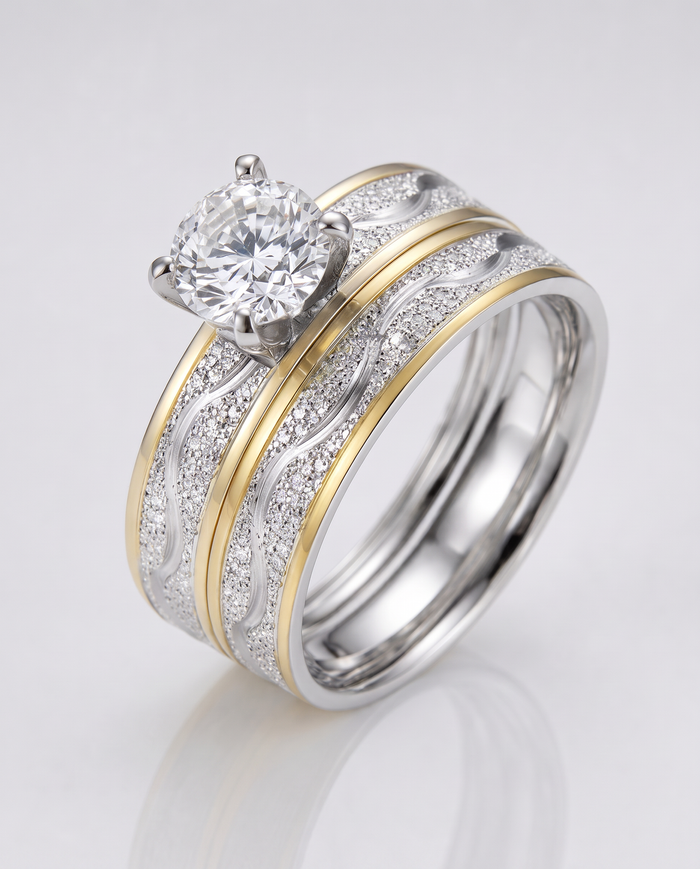 Elegant Diamond Stripe Ring