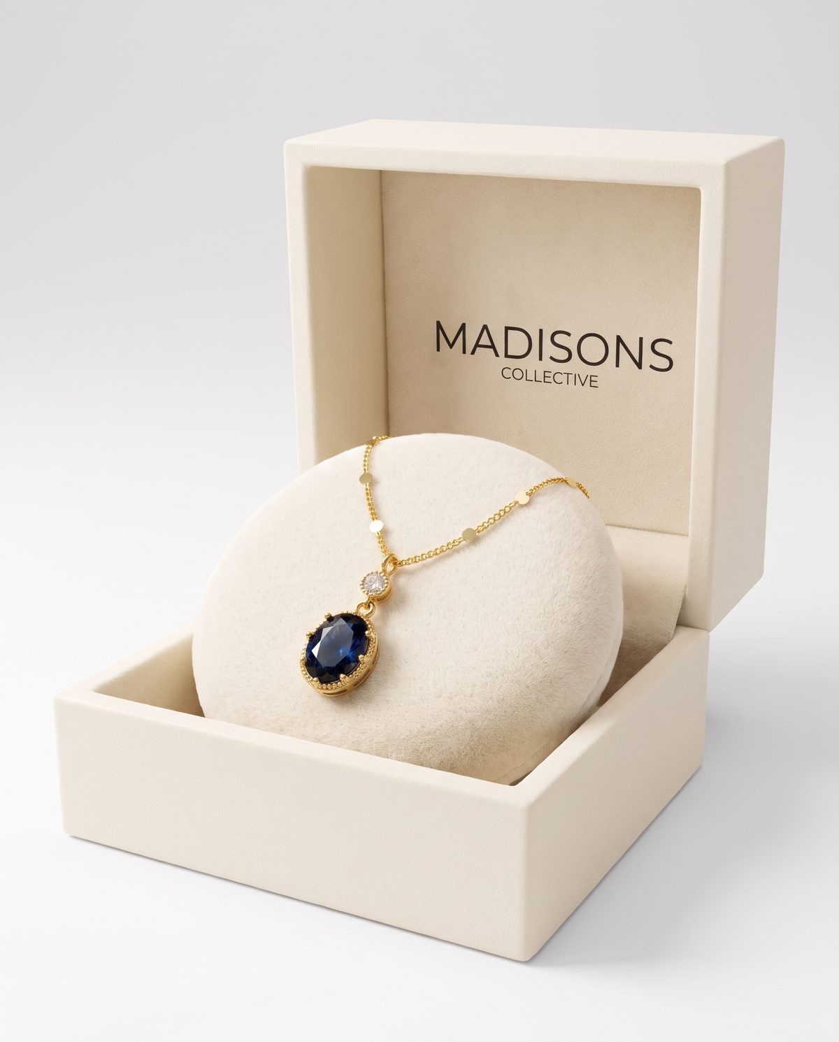 Elegant Sapphire Oval Necklace