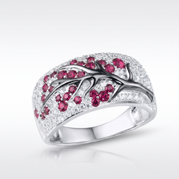 Ruby Blossom Tree Ring