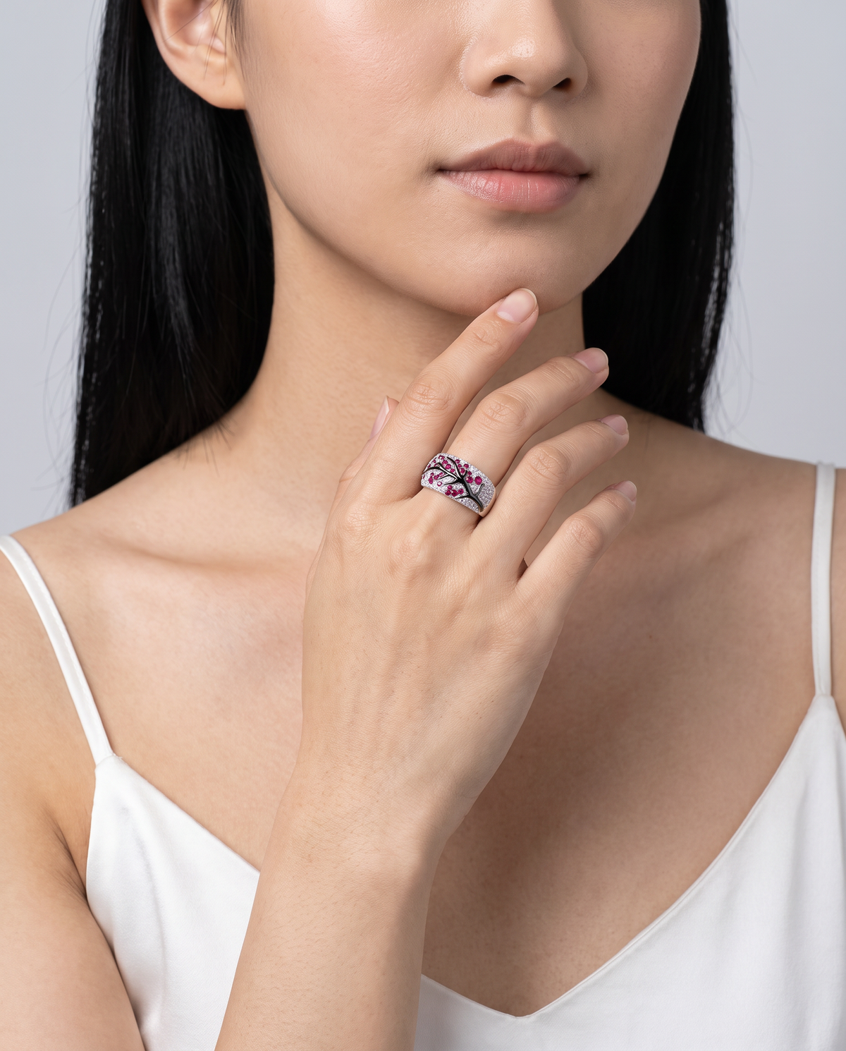 Ruby Blossom Tree Ring