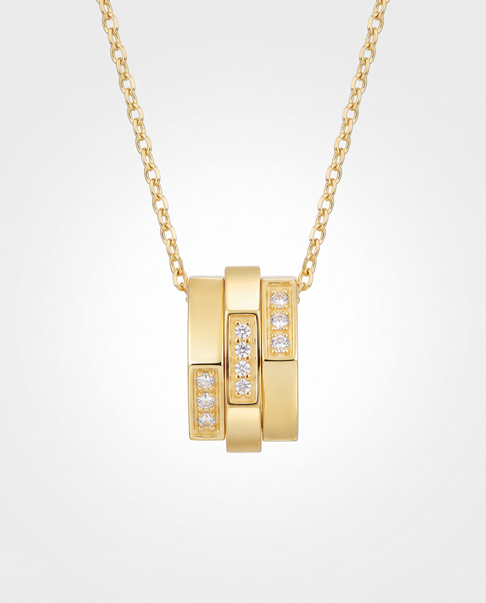 Crystal Geometric Drop Necklace