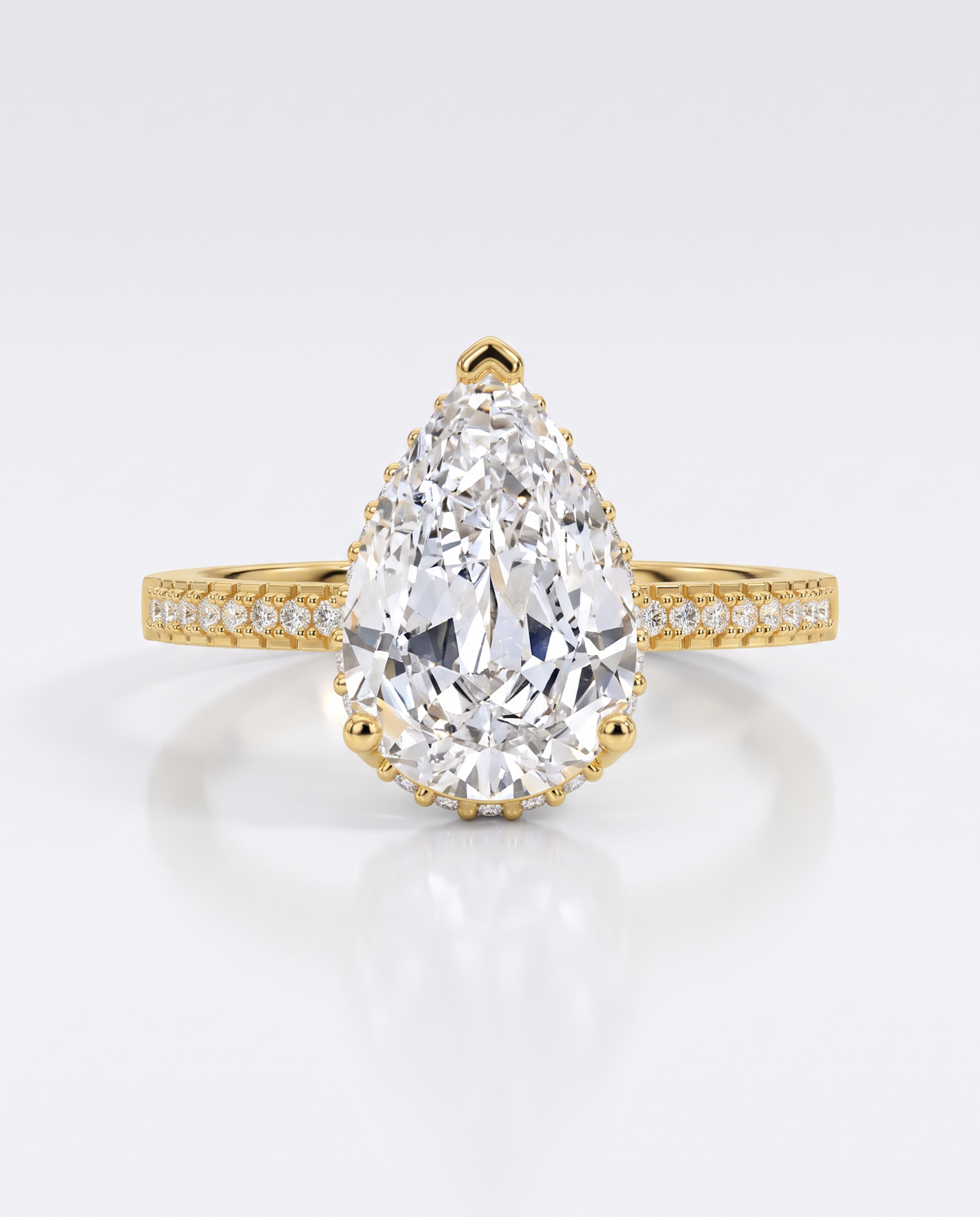 Elegant Teardrop Eclipse Ring