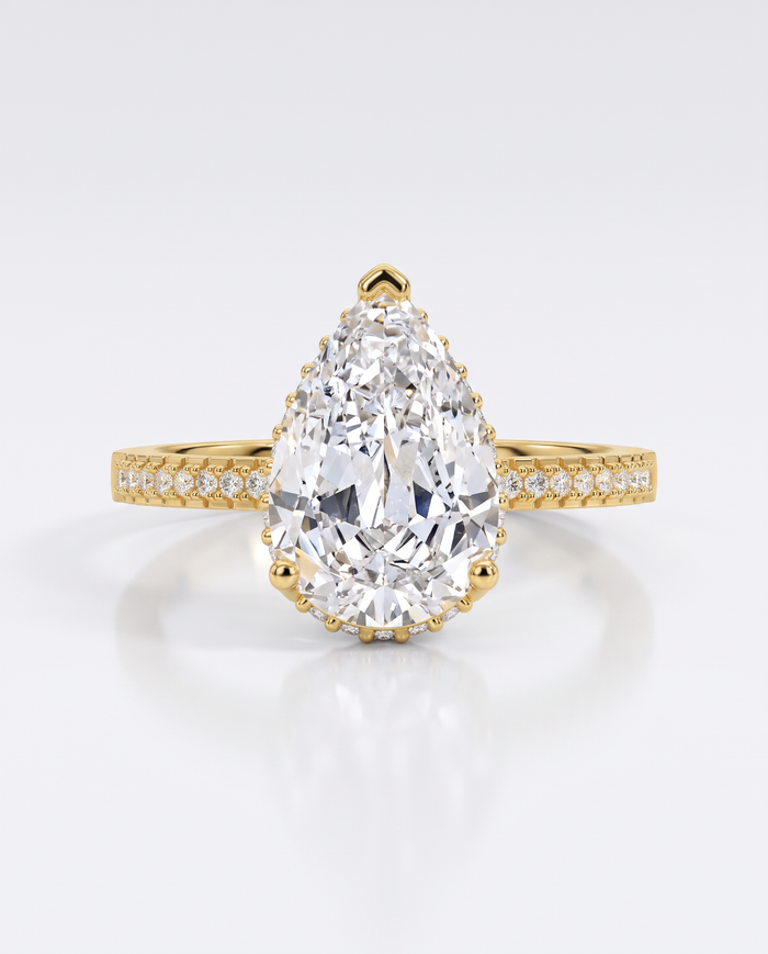 Elegant Teardrop Eclipse Ring