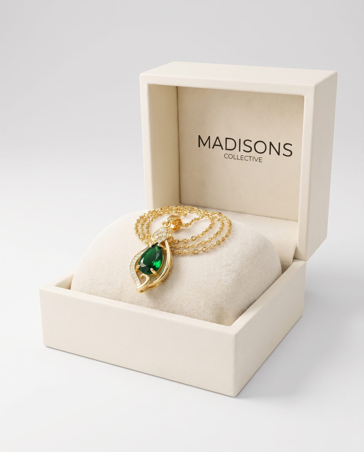 Elegant Emerald Teardrop Necklace