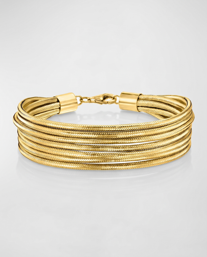 Italian Flex Multi-Row Bracelet with 18kt Gold Over Sterling