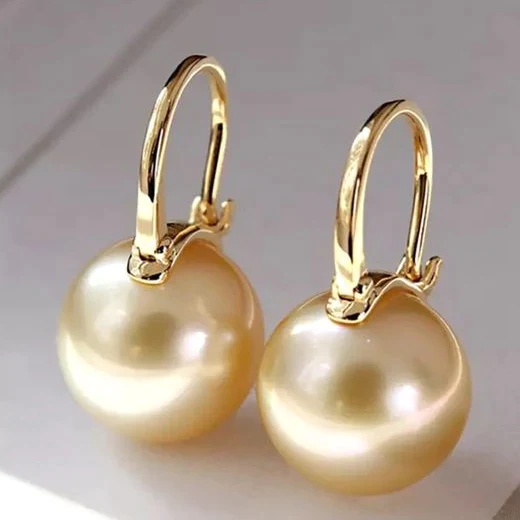 Elegant Gold-Tone Earrings with Pearls
